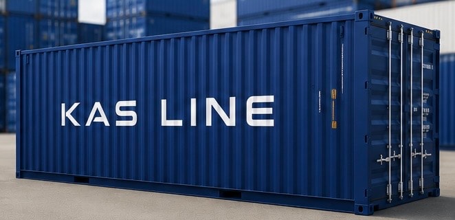 KAS LINE branded shipping container